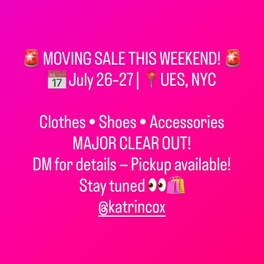 Moving Sale Announcement